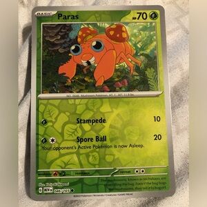 Paras Pokémon Card reverse holo